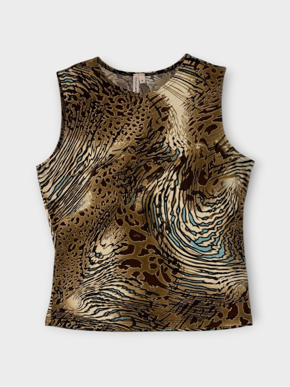 SUSAN LAWRENCE ABSTRACT ANIMAL PRINT TANK